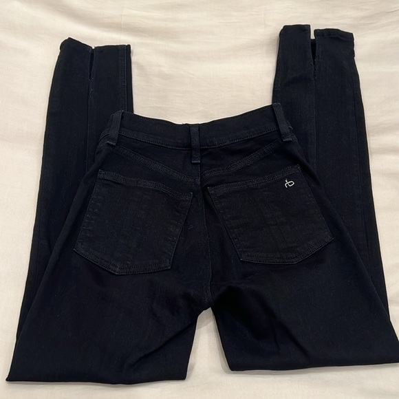 RAG AND BONE BLACK SLIT JEANS SIZE 25 - Picture 3 of 13